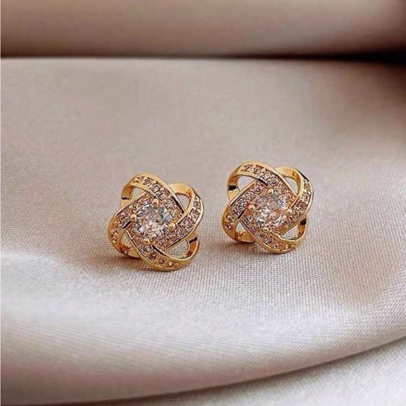 Gold 3/$30 Twirl Stud Earrings - Picture 1 of 3
